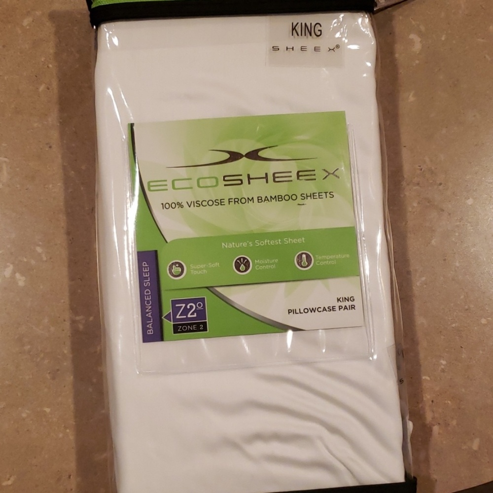 EcoSHEEX Bamboo white KING Pillowcase Pair